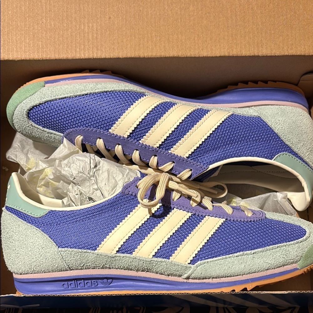 Adidas Purple and Cream Retro Sneakers